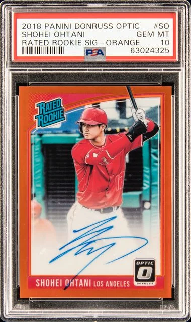 2018 Panini Donruss Optic Rated Signatures Orange So Shohei Ohtani #no-number card image