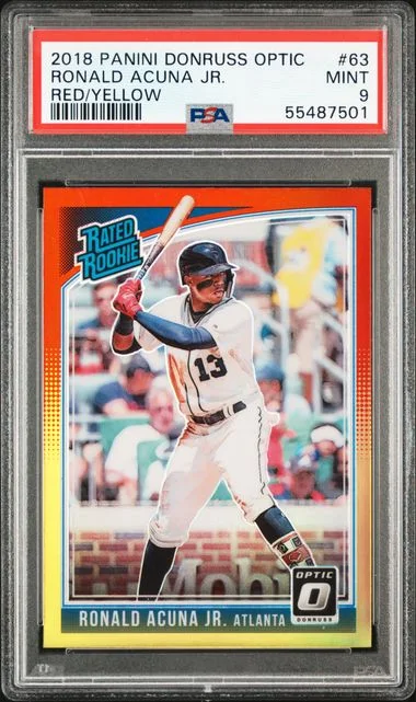 2018 Panini Donruss Optic Ronald Acuna Jr. Shock Prizm #63 card image