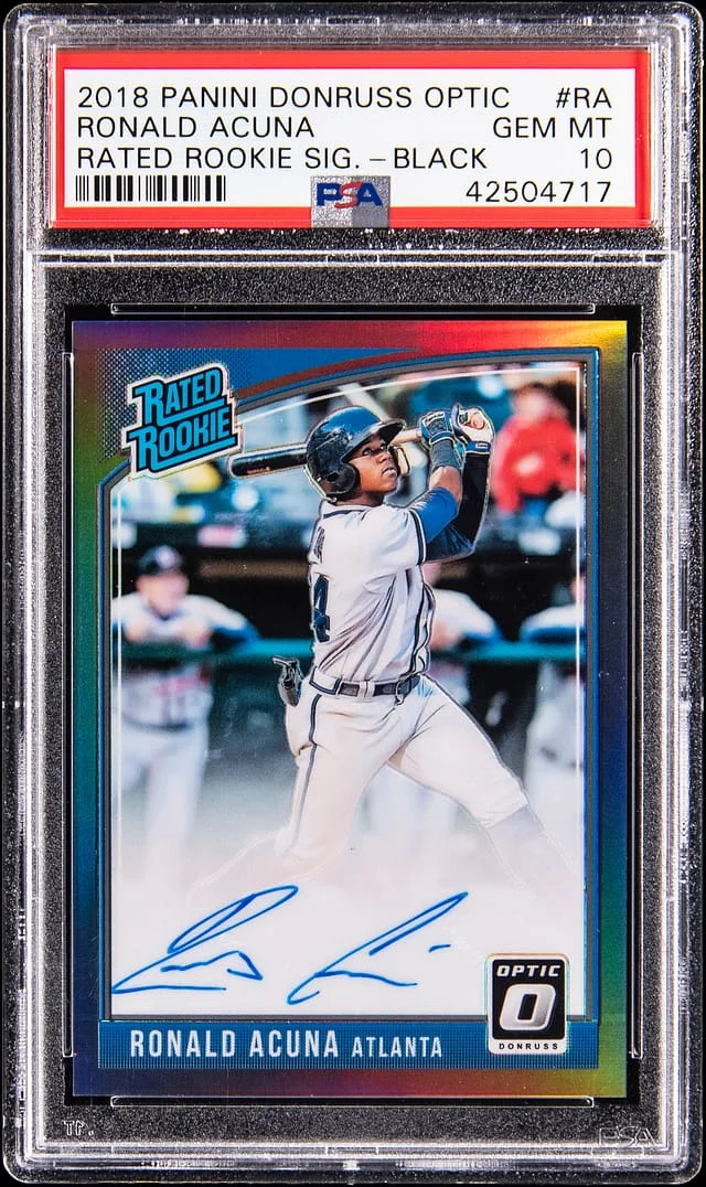 2018 Panini Donruss Optic Ronald Acuna Jr. Rated Signatures Black #RRS-RA card image