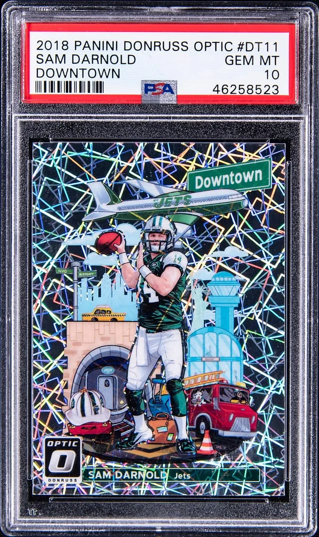 2018 Panini Donruss Optic Sam Darnold Downtown #DT11 card image