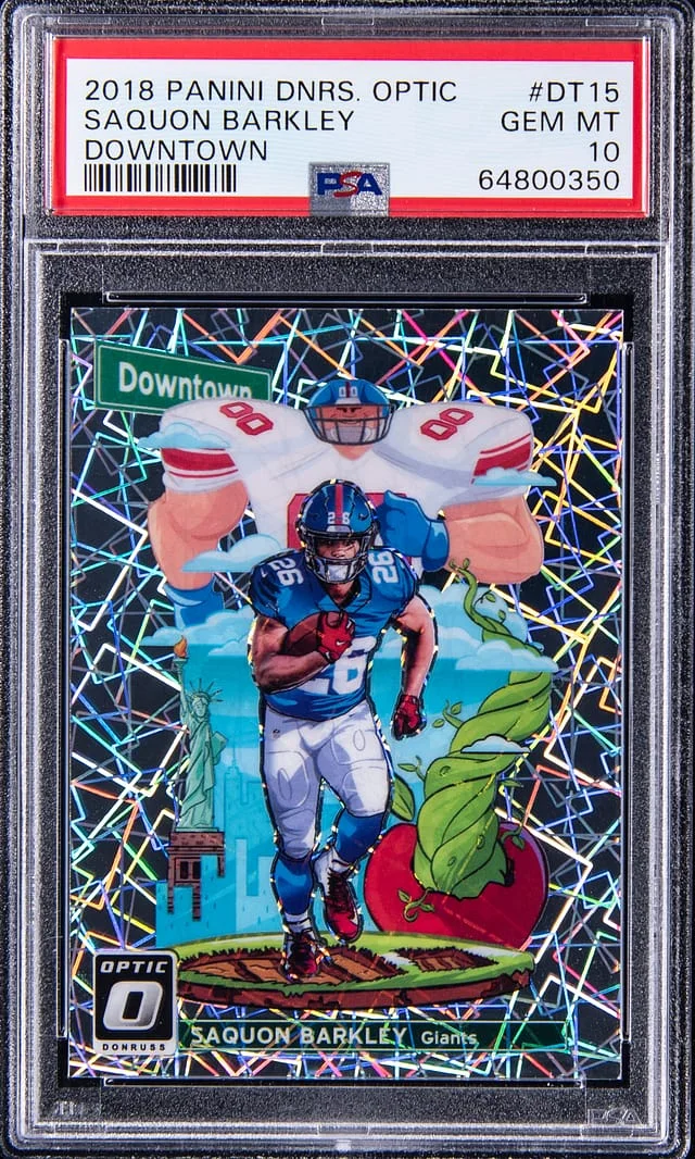 2018 Panini Donruss Optic Saquon Barkley Downtown #DT15 card image
