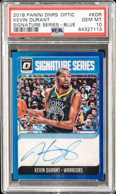2018 Panini Donruss Optic Signature Series Blue Kdr Kevin Durant #no-number card image