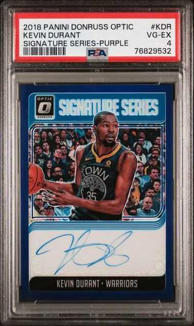 2018 Panini Donruss Optic Signature Series Purple Kdr Kevin Durant #no-number card image