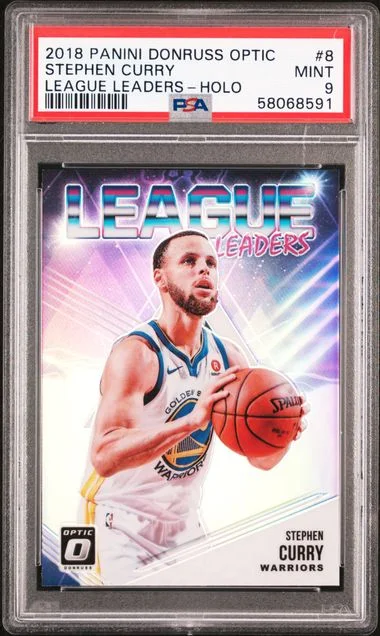2018 Panini Donruss Optic Stephen Curry League Leaders Holo #8 card image