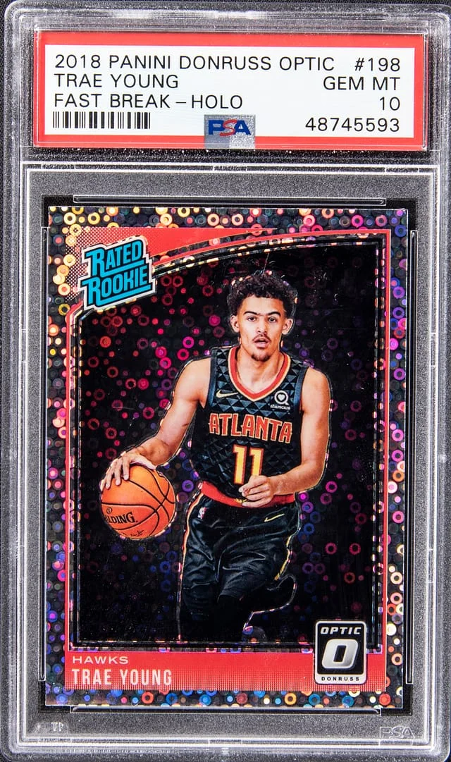 2018 Panini Donruss Optic Trae Young Fast Break Holo #198 card image
