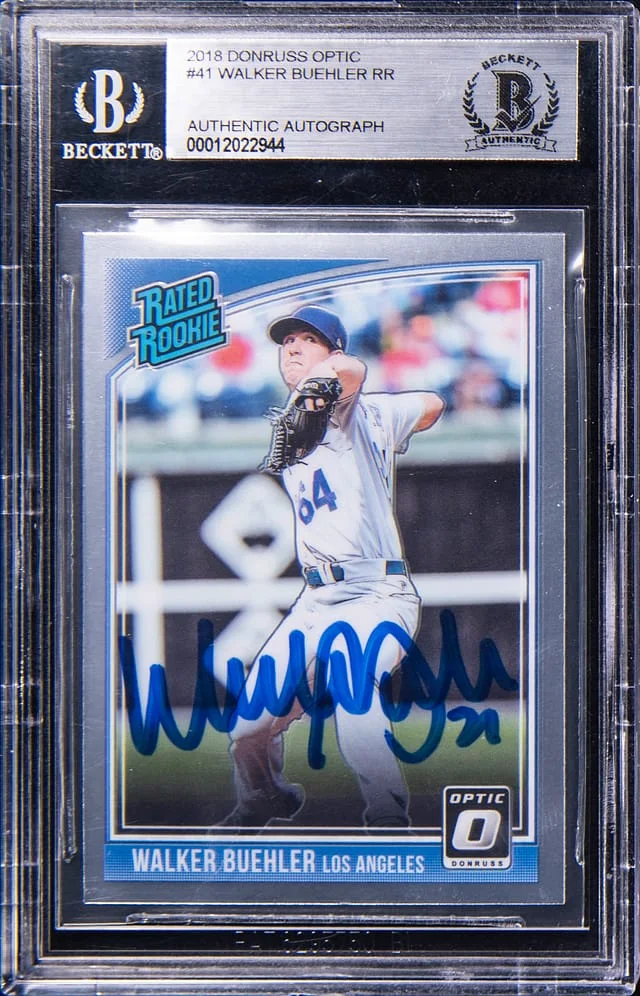 2018 Panini Donruss Optic Walker Buehler Shot Up The Ranks...-Red/Yellow #41 card image