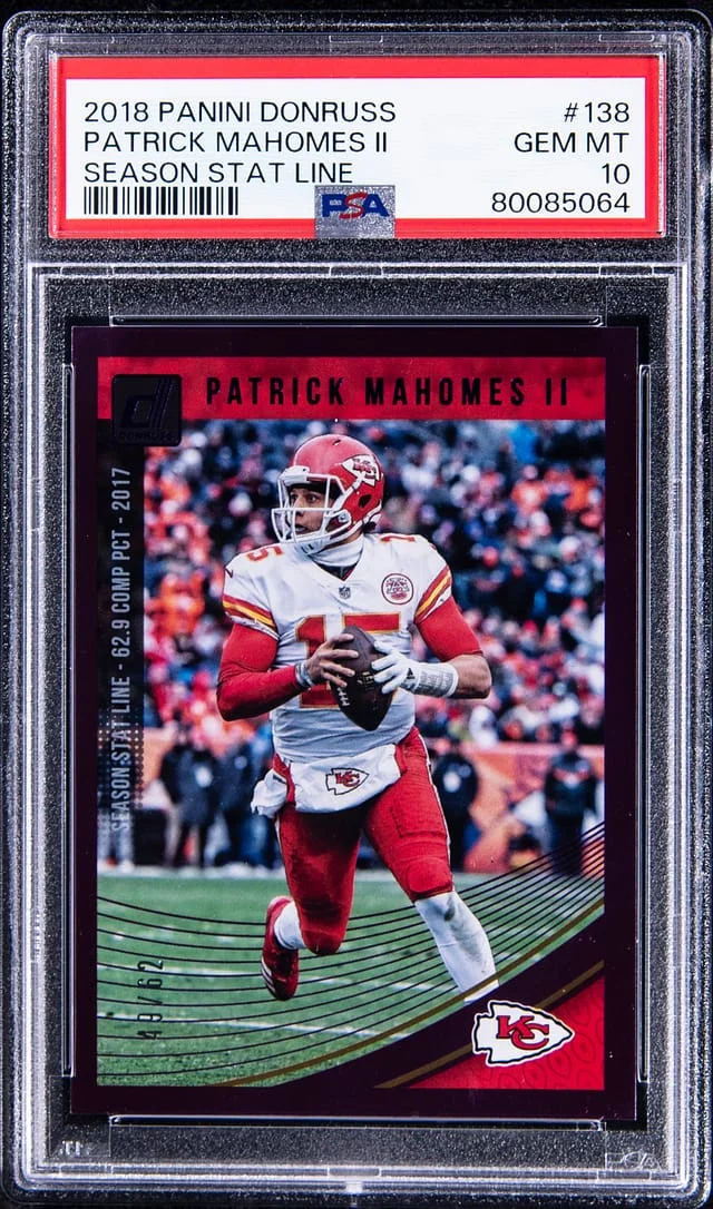2018 Panini Donruss Patrick Mahomes II Season Stat Line #138 card image