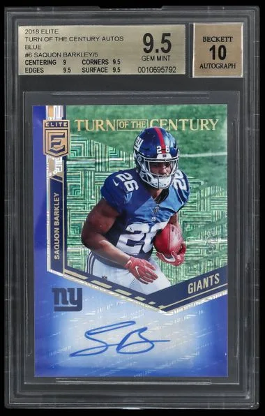 2018 Panini Donruss Saquon Barkley Elite Turn Of The Century Autograph #SB card image