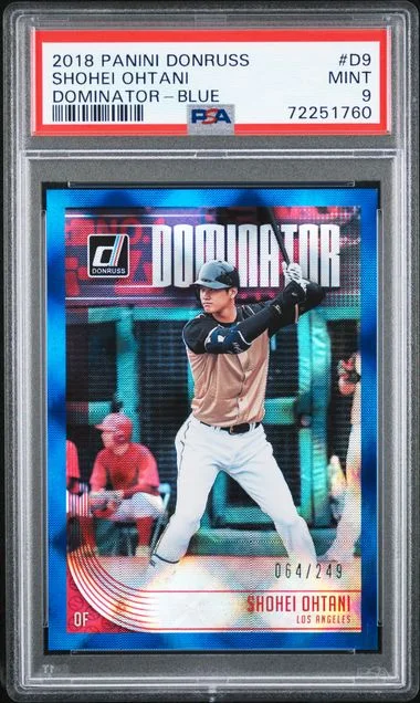 2018 Panini Donruss Shohei Ohtani Dominator Blue #D9 card image