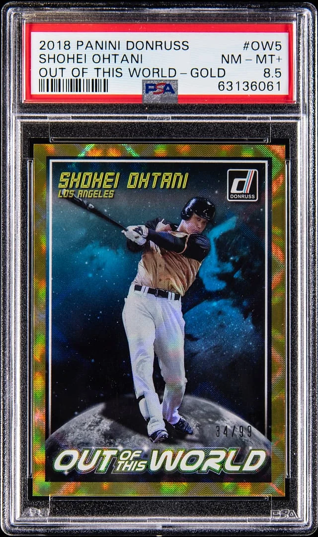 2018 Panini Donruss Shohei Ohtani Out of This World Gold #OW5 card image