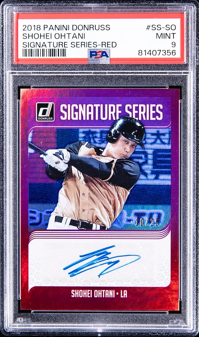 2018 Panini Donruss Shohei Ohtani Signature Series-Red #SS-SO card image