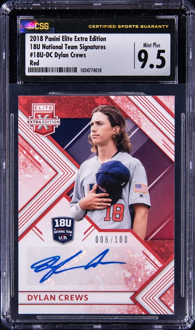 2018 Panini Elite Extra Edition Dylan Crews 18U National Team Signatures #18U-DC card image