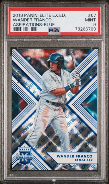 2018 Panini Elite Extra Edition Wander Franco Aspirations-Blue #67 card image