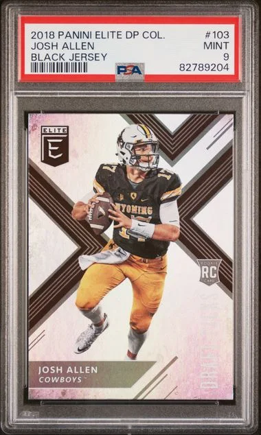 2018 Panini Elite Josh Allen , Black Draft Picks Collegiate #103 card image