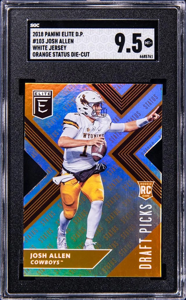2018 Panini Elite Josh Allen, White Draft Picks Orange Status Die-Cut #103 card image
