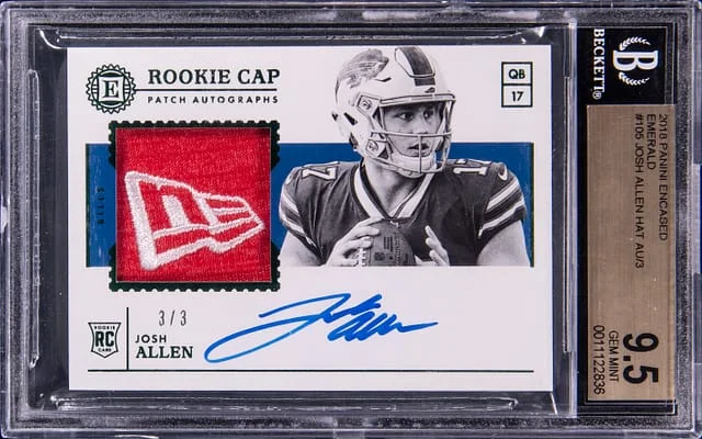 2018 Panini Encased Josh Allen Emerald #105 card image