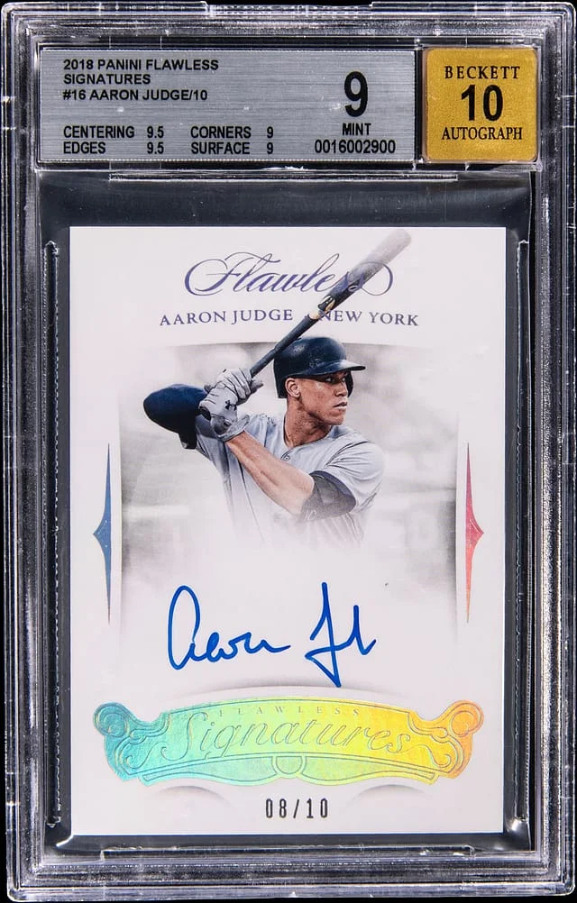 2018 Panini Flawless Aaron Judge Signatures #16 card image