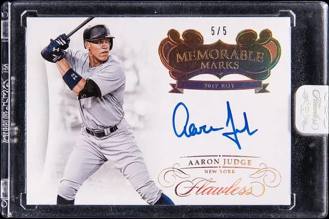 2018 Panini Flawless Aaron Judge Memorable Marks #MM-AJ1 card image