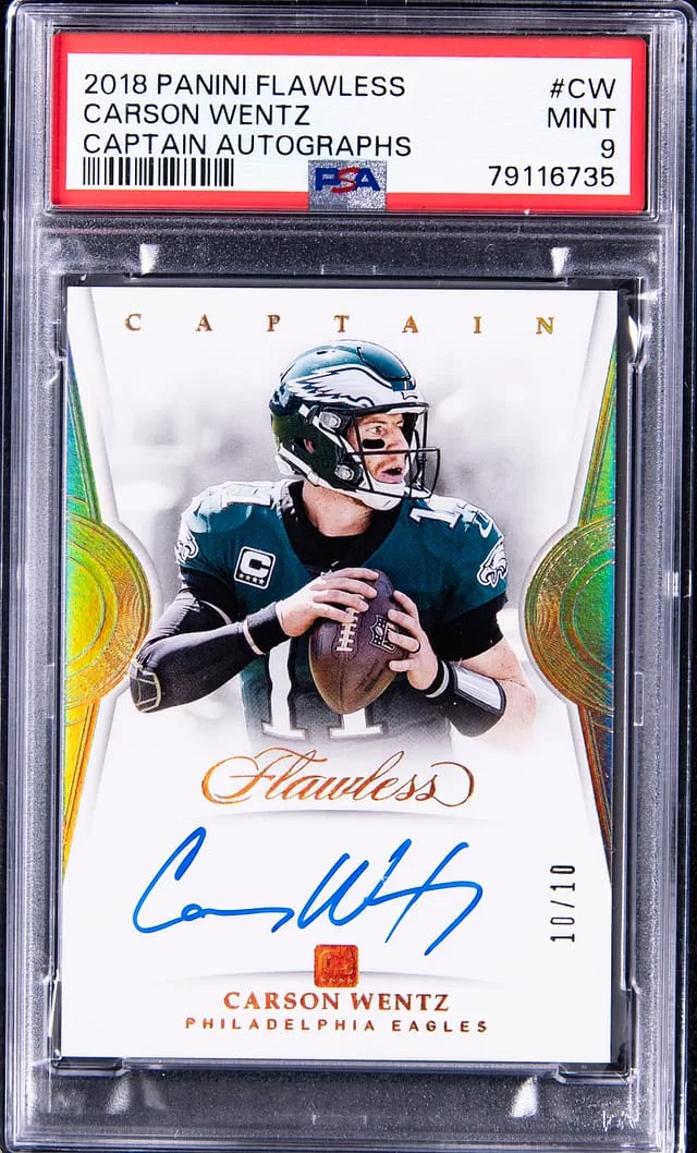 2018 Panini Flawless Carson Wentz Captain Autograph #CAP-CW card image