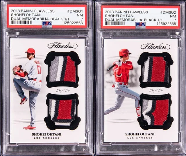 2018 Panini Flawless Dual Memorabilia Black Shohei Ohtani #no-number card image