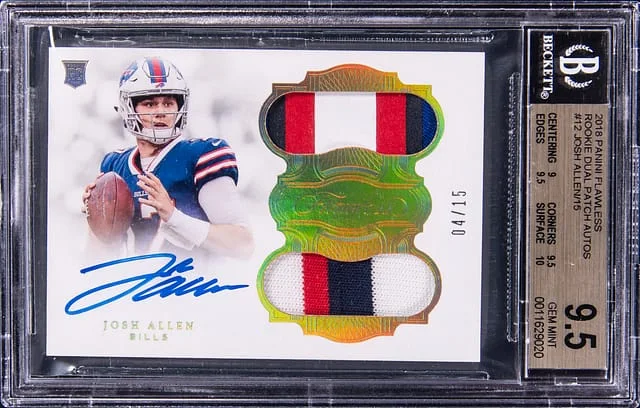 2018 Panini Flawless Josh Allen Dual Patch Autographs #12 card image