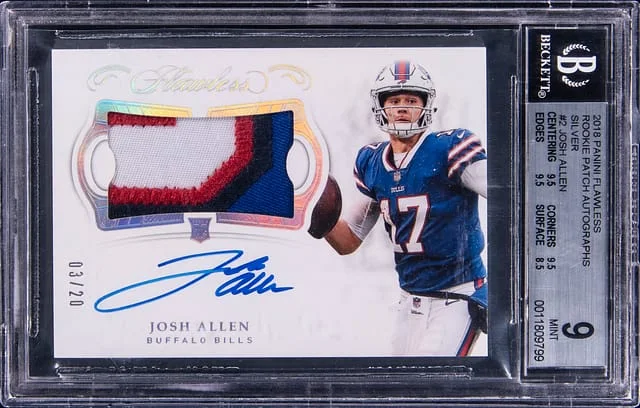 2018 Panini Flawless Josh Allen Patch Autographs (RPA) Silver #2 card image