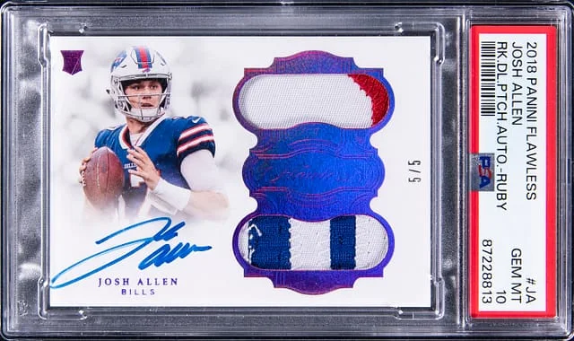 2018 Panini Flawless Josh Allen Collection Patch Autograph #JA card image