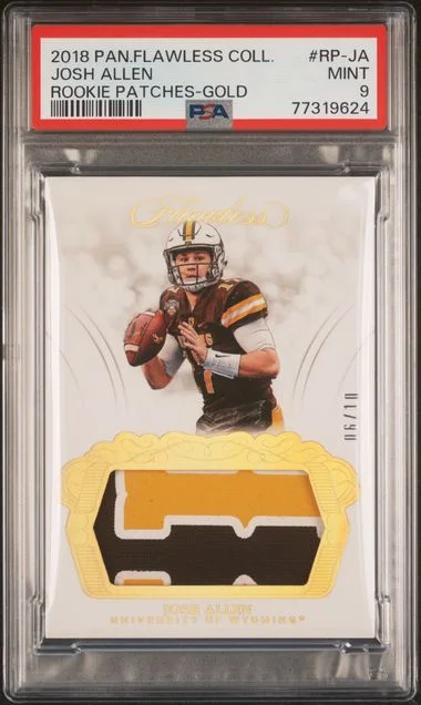 2018 Panini Flawless Josh Allen Collegiate Patches Gold #RP-JA card image