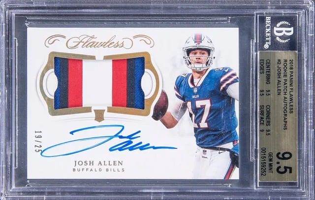2018 Panini Flawless Josh Allen Patch Autographs (RPA) #RPA-JA card image