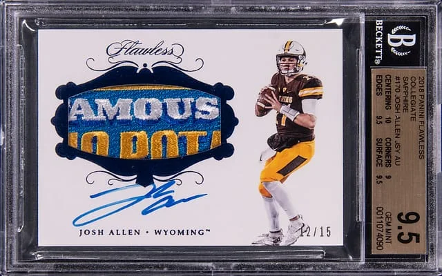 2018 Panini Flawless Josh Allen Collegiate Sapphire #RPAJA2 card image