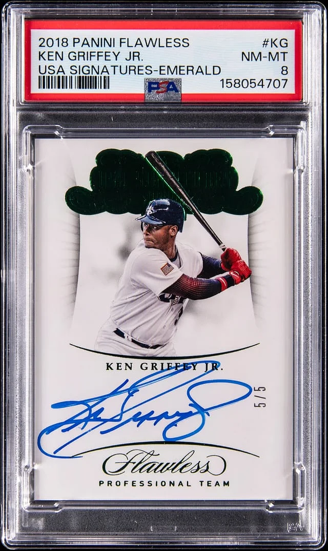 2018 Panini Flawless Ken Griffey Jr. USA Signatures-Emerald #USA-KG card image