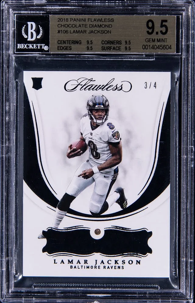 2018 Panini Flawless Lamar Jackson Diamond Chocolate Diamond #106 card image