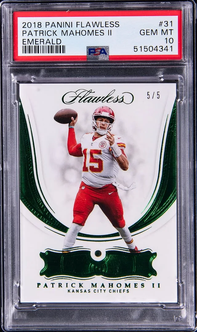 2018 Panini Flawless Patrick Mahomes II Emerald #31 card image
