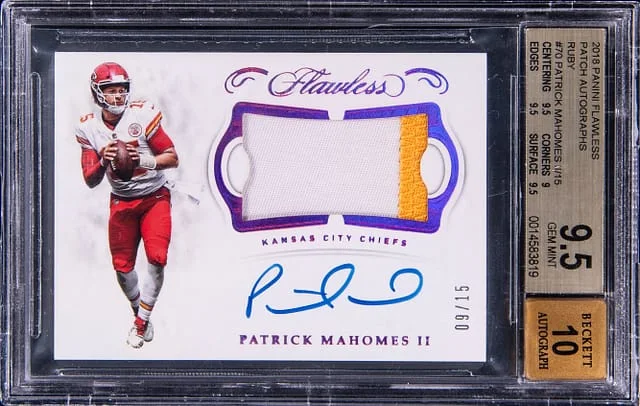 2018 Panini Flawless Patrick Mahomes II Patch Autographs Silver #PA-PM card image