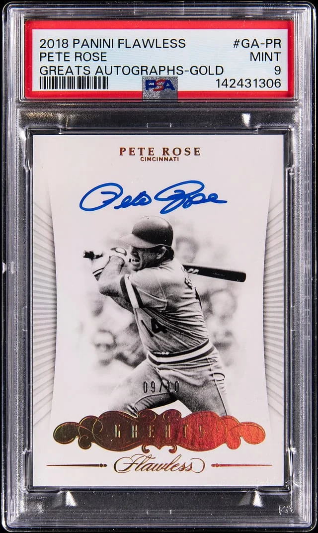2018 Panini Flawless Pete Rose Greats Autographs-Gold #GA-PR card image