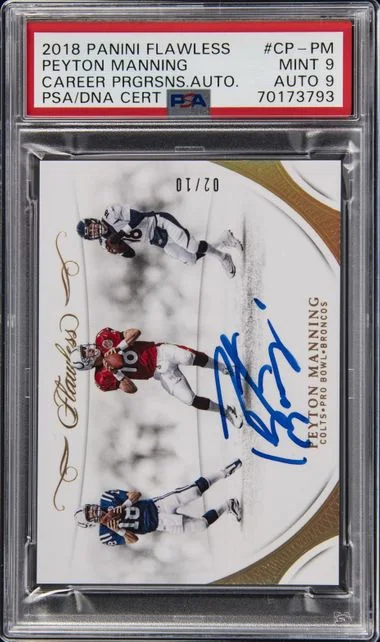 2018 Panini Flawless Peyton Manning Career Progressions Autograph #CP-PM card image