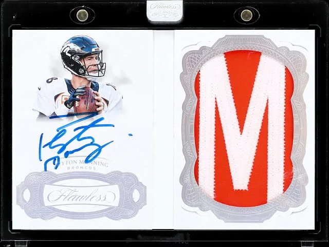 2018 Panini Flawless Peyton Manning Veteran Nameplate Booklet #VB-PM card image