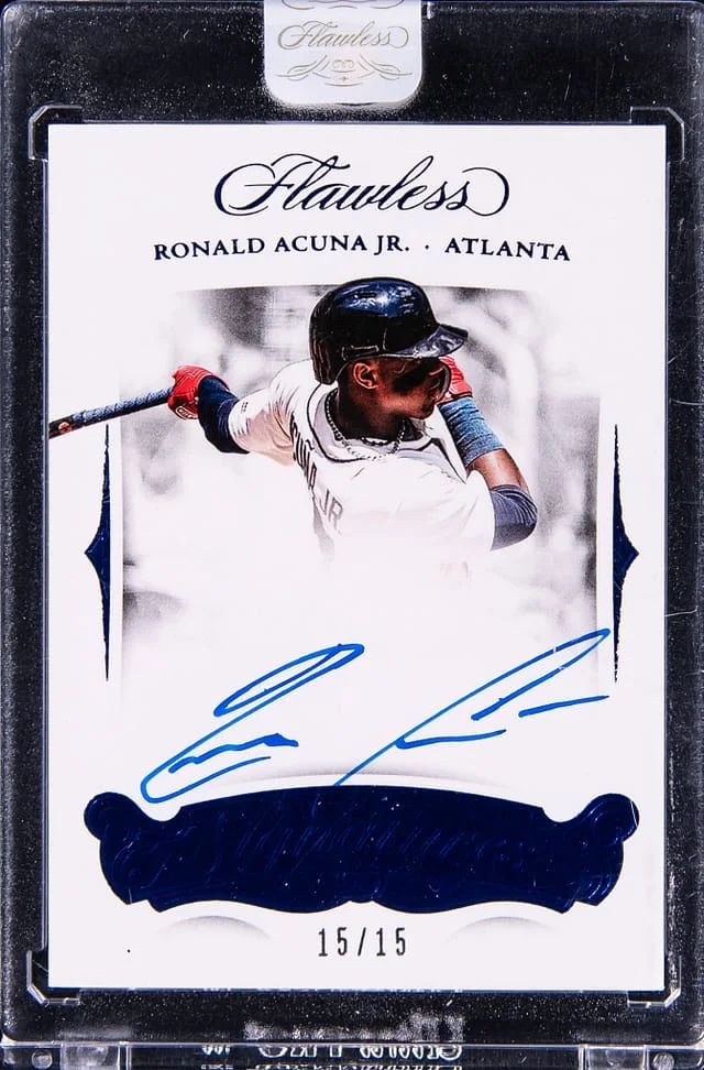 2018 Panini Flawless Ronald Acuna Jr. Signatures Sapphire #FS-RAJ card image