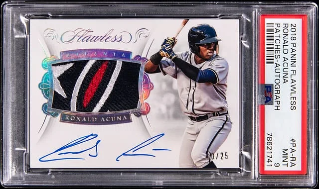 2018 Panini Flawless Ronald Acuna Jr. Patches Autograph #PA-RA card image