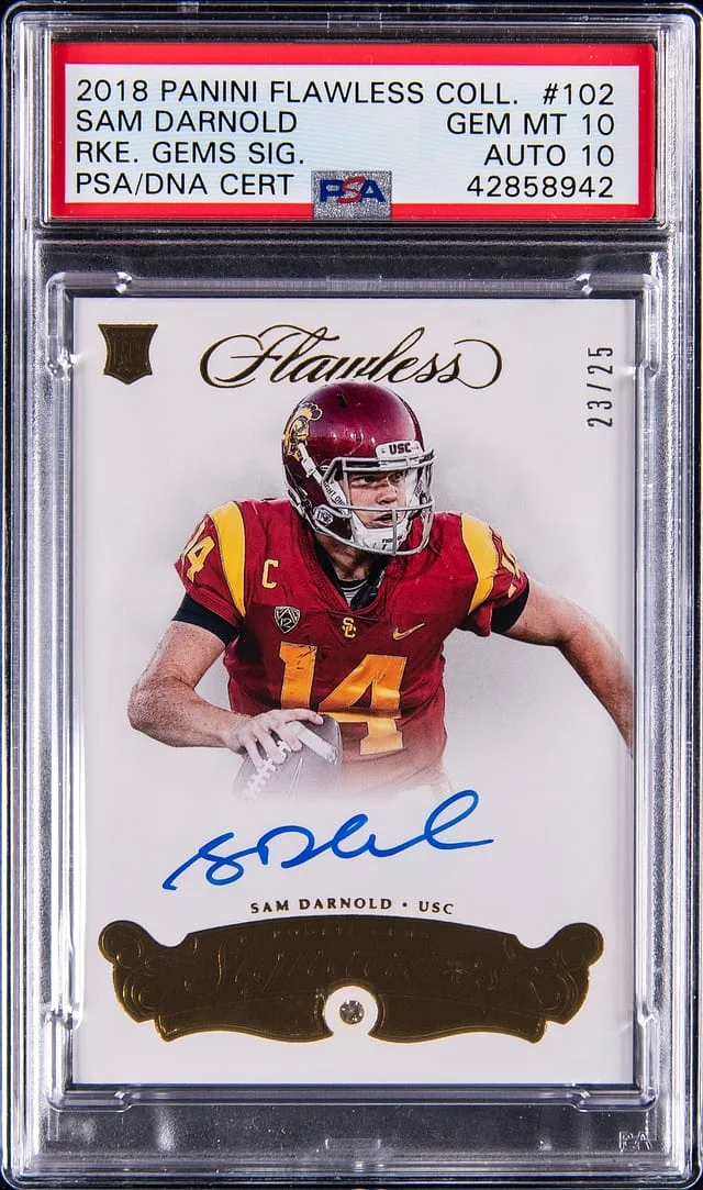 2018 Panini Flawless Sam Darnold Collegiate Gems Signatures #102 card image