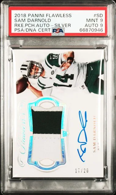 2018 Panini Flawless Sam Darnold Patch Autographs Silver #RPA-SD card image