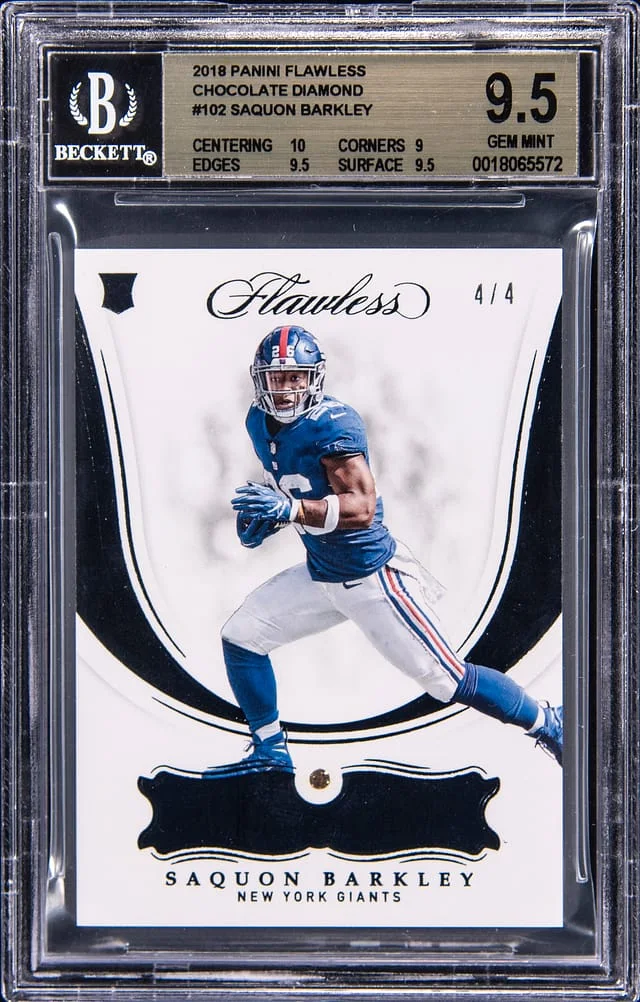 2018 Panini Flawless Saquon Barkley Diamond Chocolate Diamond #102 card image