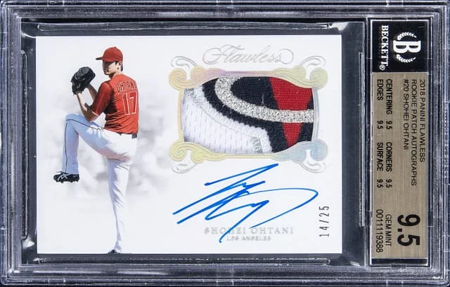 2018 Panini Flawless Shohei Ohtani Patch Autograph (RPA) #20 card image