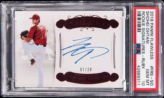 2018 Panini Flawless Shohei Ohtani Signatures Ruby #FRS-SO card image