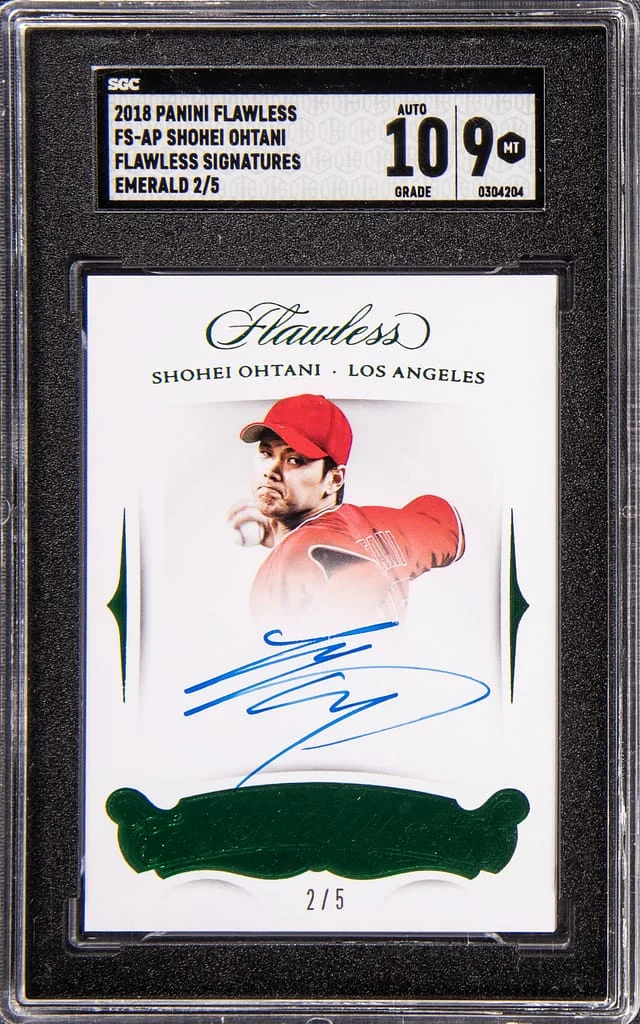 2018 Panini Flawless Shohei Ohtani Flawless Signatures Emerald #FS-AP card image