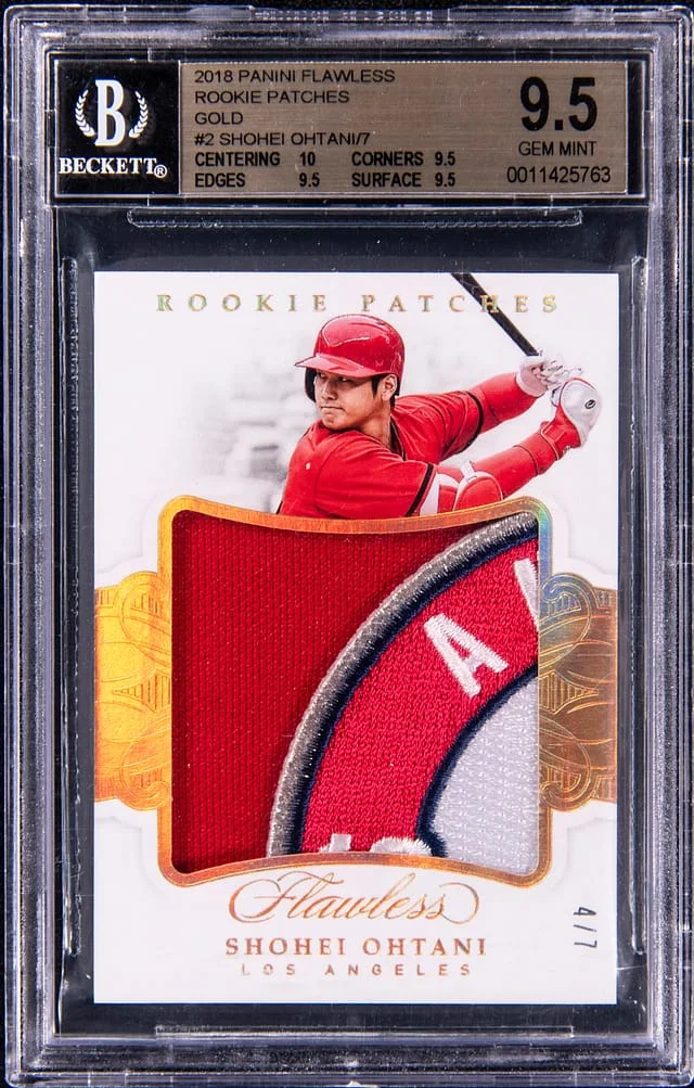 2018 Panini Flawless Shohei Ohtani Patches Gold #RP-SO2 card image