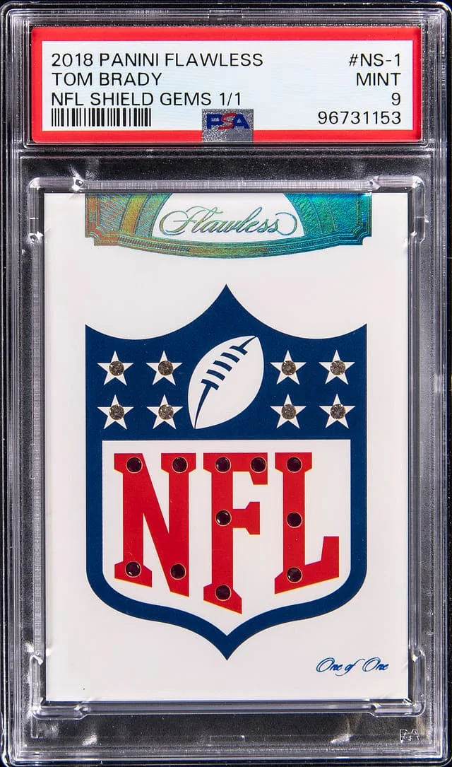2018 Panini Flawless Tom Brady NFL Shield Gems #NS-1 card image