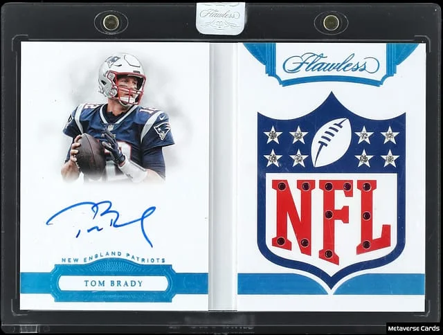 2018 Panini Flawless Tom Brady Signature Gems Platinum #SGB-TB card image
