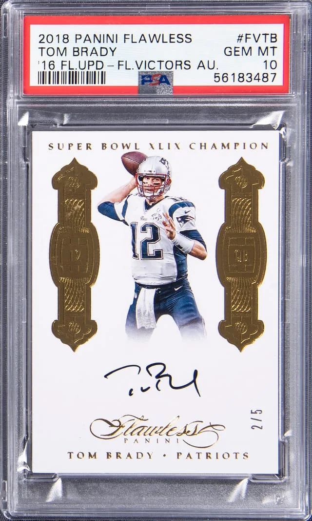 2018 Panini Flawless Tom Brady Flawless Victors Autographs #TB card image