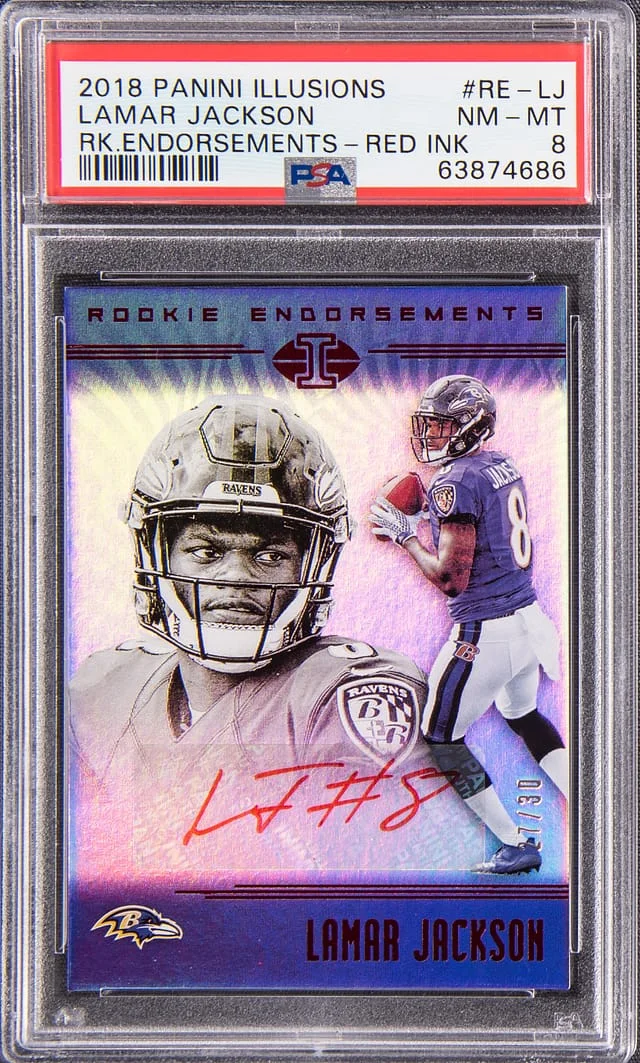 2018 Panini Football Lamar Jackson Illusions Endorsements Signatures #RE-LJ card image